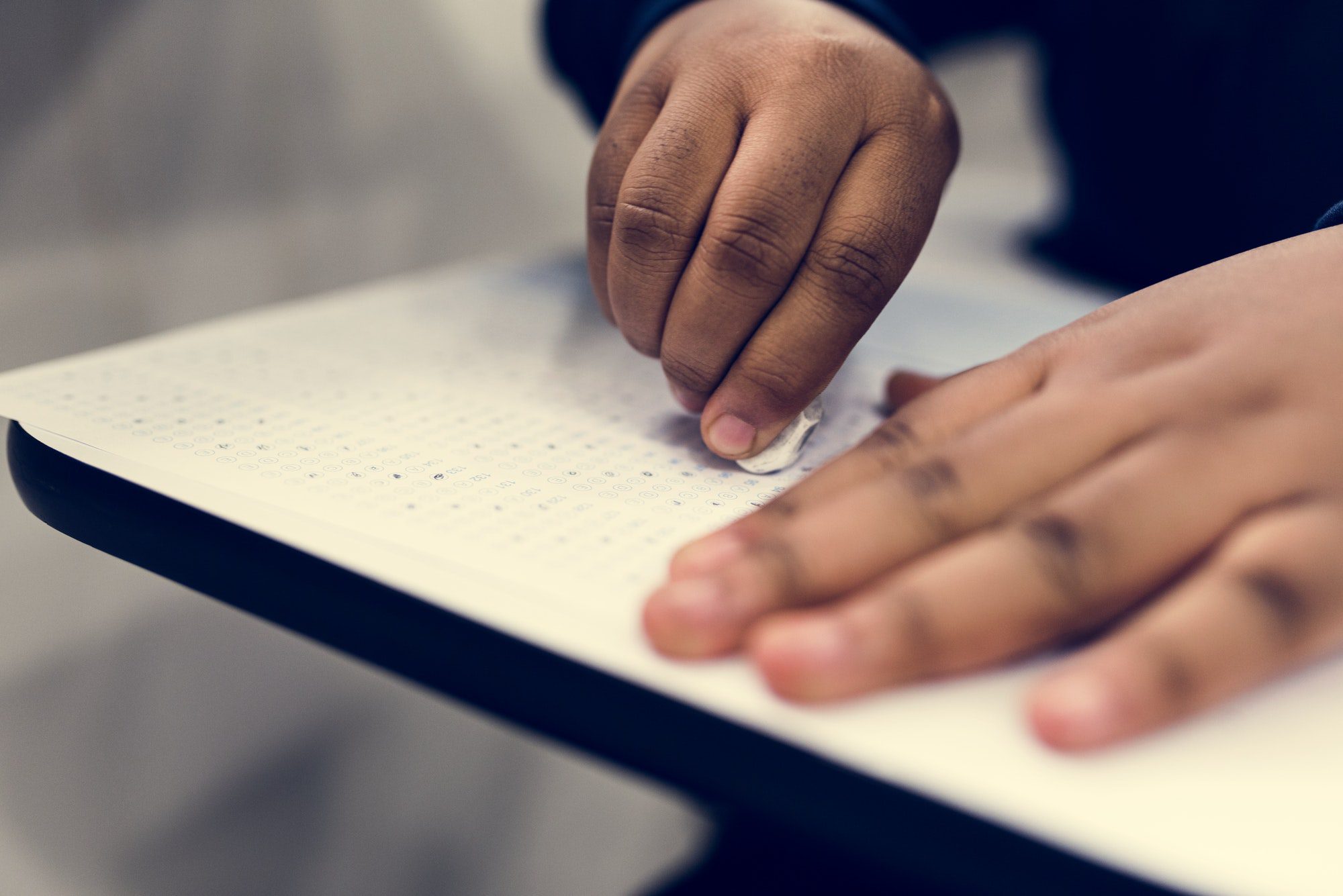 Young muslim student in class